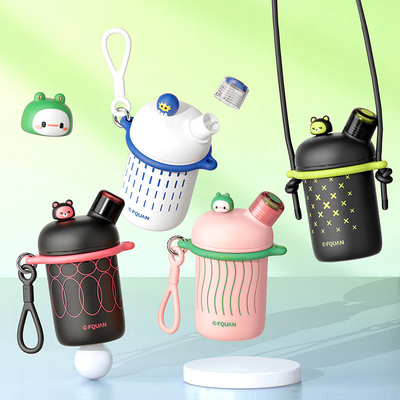 Stampa a schermo di seta creativa cartone animato Cool Coppa a doppia bevanda Handheld Crossbody Coppa calda