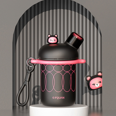 Stampa a schermo di seta creativa cartone animato Cool Coppa a doppia bevanda Handheld Crossbody Coppa calda
