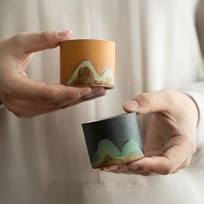 Tazza da tè con logo personalizzabile Retro ceramica cinese per l'agricoltura