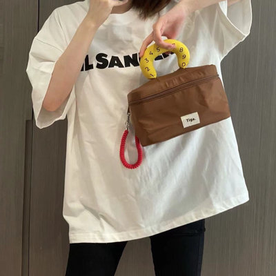 Borsa per il trucco del logo, impermeabile in nylon con colori contrastanti, borsa per il ripostiglio, grande regalo per i dipendenti.
