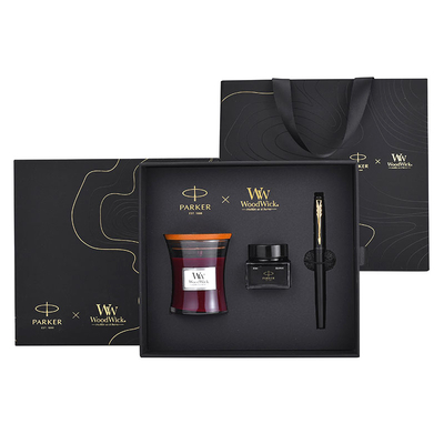 XL Entry-Level Black Gold Ink Pen WoodWick Aromaterapia Set regalo nero per anniversario