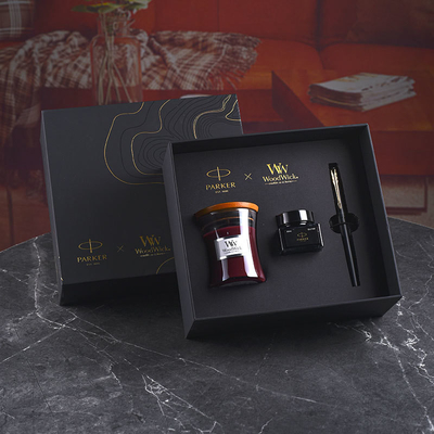XL Entry-Level Black Gold Ink Pen WoodWick Aromaterapia Set regalo nero per anniversario