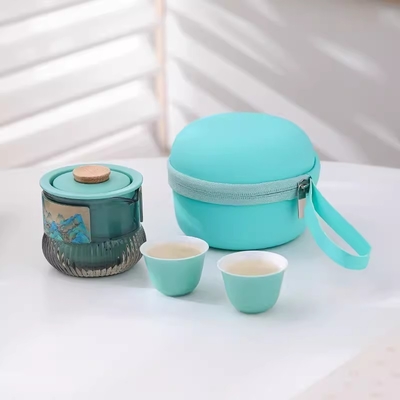 Set di tazze portatili Qianshan Kuaike Agenzia di viaggio Souvenir per set di tè in stile nazionale