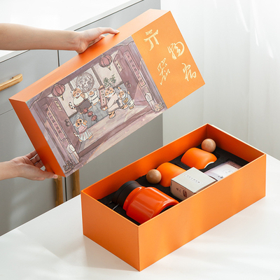 Presentazione personalizzata Set regalo teiera in ceramica 2 tazze asciugamano 6 pezzi di tè bianco