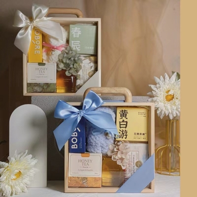 Relazioni con gli alunni/Rincontri di classe Acrilico trasparente Scatola portatile in legno per borsa regalo