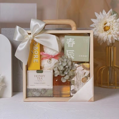 Relazioni con gli alunni/Rincontri di classe Acrilico trasparente Scatola portatile in legno per borsa regalo