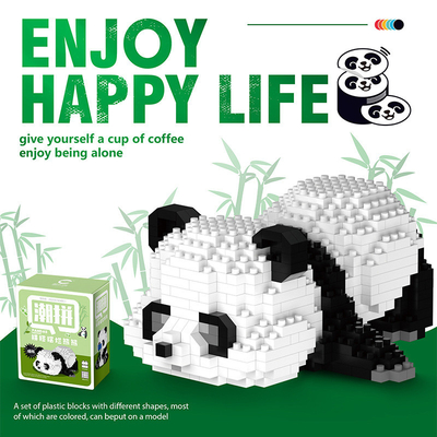 -Chic Panda blocchi di costruzione piccoli granuli assemblati giocattoli di plastica 1 stampa grafica a colori