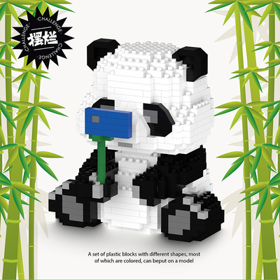 -Chic Panda blocchi di costruzione piccoli granuli assemblati giocattoli di plastica 1 stampa grafica a colori