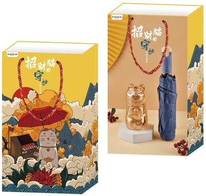 Tecniche di stampa UV Zhaocai Cat Guardian Umbrella Cup Set per viaggiatori d'affari