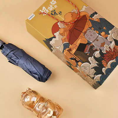 Tecniche di stampa UV Zhaocai Cat Guardian Umbrella Cup Set per viaggiatori d'affari