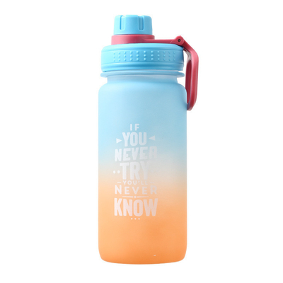 Stampa UV Gradiente Space Pot Frosted Bottiglia di plastica per sport Acqua per le attività