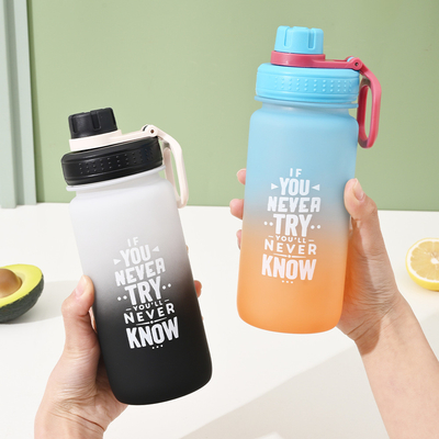Stampa UV Gradiente Space Pot Frosted Bottiglia di plastica per sport Acqua per le attività