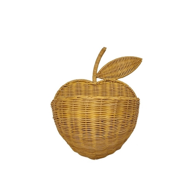 Stampa a schermo di seta Rattan tessuto a mano Cesto per la conservazione delle mele per l'organizzazione domestica