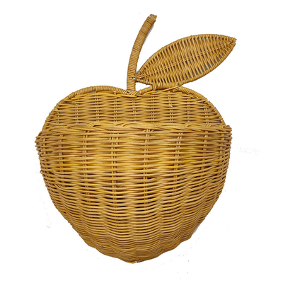 Stampa a schermo di seta Rattan tessuto a mano Cesto per la conservazione delle mele per l'organizzazione domestica