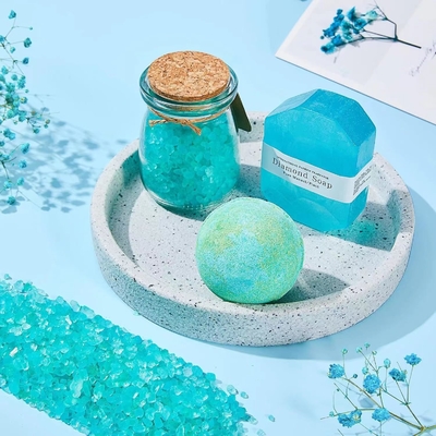 Stampa a schermo di seta Set regalo portatile con candela di aromaterapia e palla da bagno