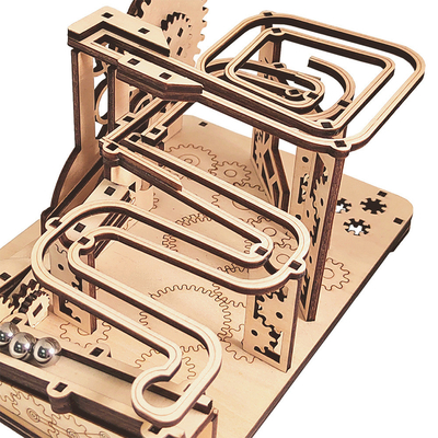 Modello di trasmissione meccanica di palla di legno versatile giocattolo puzzle fai da te per tutte le età