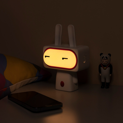Bobi Rabbit Sleeping Night Light Cartoon Personalizzato Desktop Light per il giorno dei pazzi d'aprile