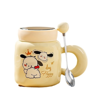 Set di tazze stampate a vetro di seta in ceramica Disegno grafico colorato Perfetto per qualsiasi occasione
