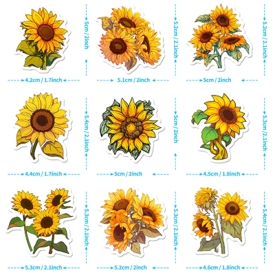 Creativi adesivi gonfiati di girasole per scatole di cartoleria per bambini Mappa di decorazione n. 0202