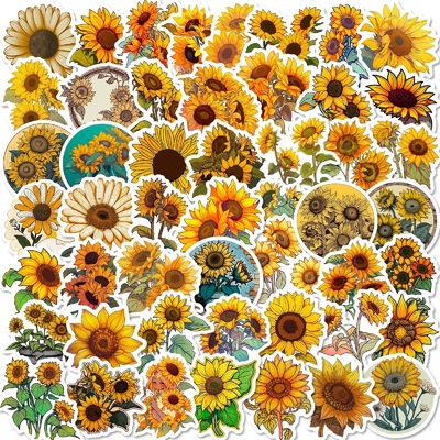 Creativi adesivi gonfiati di girasole per scatole di cartoleria per bambini Mappa di decorazione n. 0202