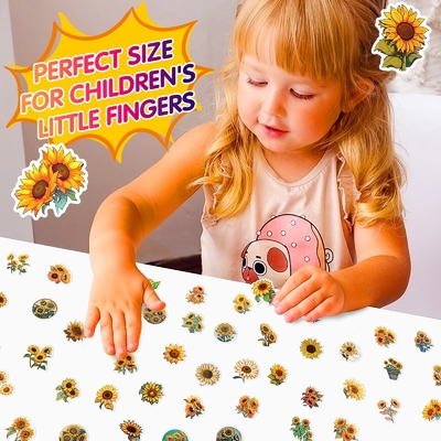 Creativi adesivi gonfiati di girasole per scatole di cartoleria per bambini Mappa di decorazione n. 0202