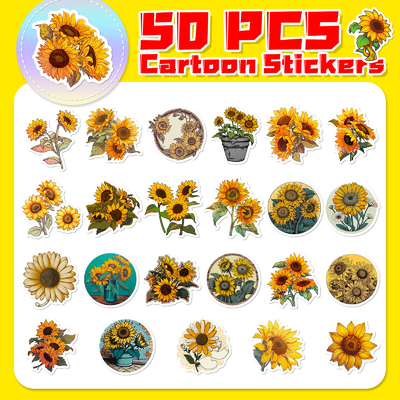 Creativi adesivi gonfiati di girasole per scatole di cartoleria per bambini Mappa di decorazione n. 0202