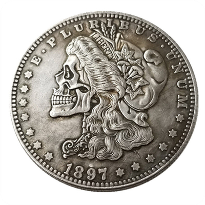 1897 Testa Moneta Placcata Morgan Moneta Commemorativa Moneta Metalli Artigianato Tema d'amore