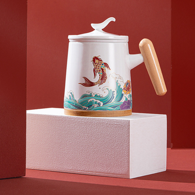 Set di tè in ceramica personalizzato per la stampa di regali e loghi per compagni di lavoro