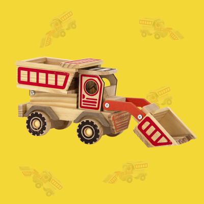 Decorazione dell'agenzia di viaggio Essential Modello di bulldozer in legno fatto a mano con stampa a 2 colori