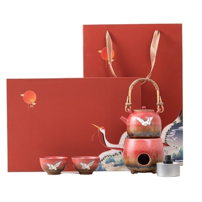 Xianhe Yangwen Teapot Alcohol Lamp Tea Warmer Set Business Gift con 1 stampa a colori