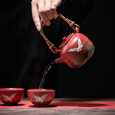 Xianhe Yangwen Teapot Alcohol Lamp Tea Warmer Set Business Gift con 1 stampa a colori