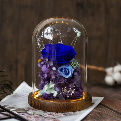 Elegante Fiore Eterno Finito Rose Glass Cover Gift Box per Pratico Regalo di compleanno