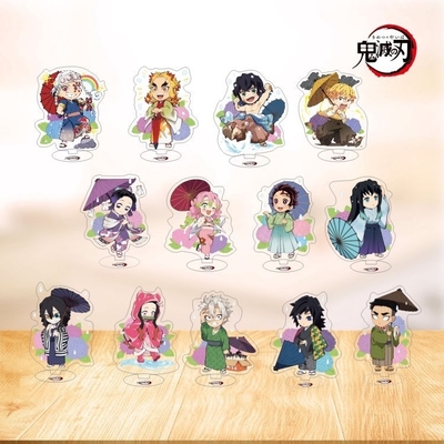 Ghost Slayer Blade Acrylic Standing Card per Studenti Anime Desktop Cartoon Souvenir