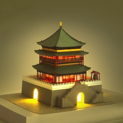 Torre Campanile di Xi'an Puzzle di scultura in carta 3D per il cervello Moving Cultural and Creative Gift