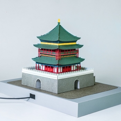 Torre Campanile di Xi'an Puzzle di scultura in carta 3D per il cervello Moving Cultural and Creative Gift