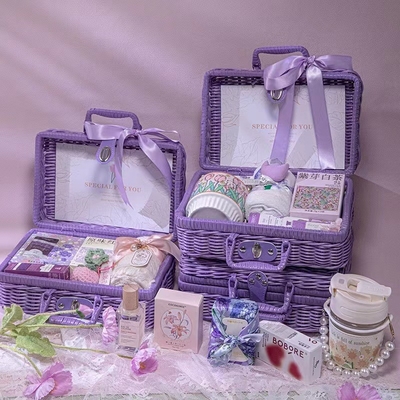 Cestino di picnic viola da mano ideale per le attività e i regali di compleanno delle donne