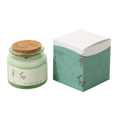 2 Color Graphics Stampa su Legno di sughero Tazza verde Candela di aromaterapia per Niche Event