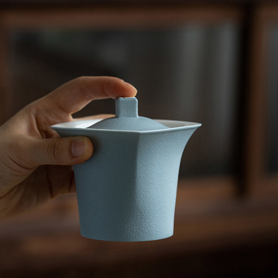Unico set di tazze cinesi di tipo mobile realizzato a mano Tazza Wangzi Tazza Shunzi Tazza Rotonda Vaso Quadrato