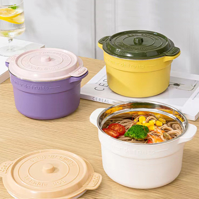 Benefici per i dipendenti Cassa da pranzo in acciaio inossidabile 304 con tazza di riso a tappo e tazza di zuppa grande