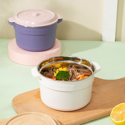 Benefici per i dipendenti Cassa da pranzo in acciaio inossidabile 304 con tazza di riso a tappo e tazza di zuppa grande