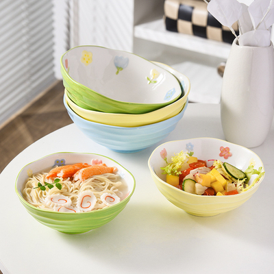 7 pollici di ceramica Noodle Bowl per la casa utensili da tavola Evento regalo e Silk Screen Printing