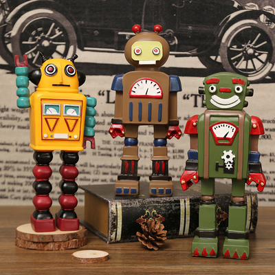 Decorazioni per finestre e artigianato per il giorno del padre Decorazioni per modelli di robot retrò