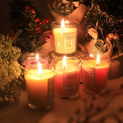 Relazioni con gli alunni Coppa di vetro Candela aromaterapia colorata incenso duraturo Candela promozionale regalo