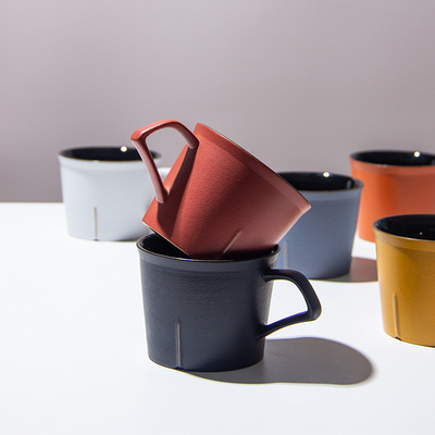 Stampa su telaio di seta Tazza minimalista giapponese Premio per attività pratiche per tazze di caffè