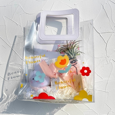 Festa della Dea Borsa stampata in PVC Set Coniglio Notte Luce Arco Tassel asciugamano e pesco bianco Caramelle dure