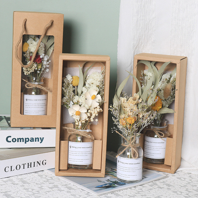 Agenzia di viaggio Delight Giorno della dea regalo garofano fiori secchi bouquet in bottiglia di vetro