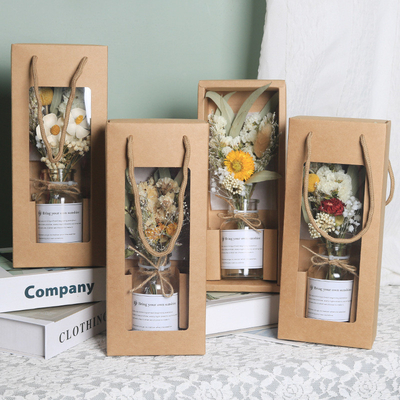 Agenzia di viaggio Delight Giorno della dea regalo garofano fiori secchi bouquet in bottiglia di vetro