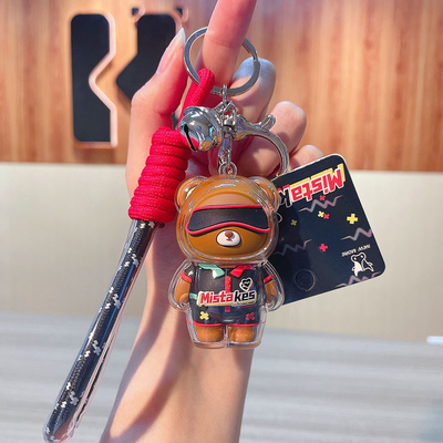 2 Color Graphics Printing Cool Bear Keychain Acrylic Doll Keychain per prodotti per ufficio