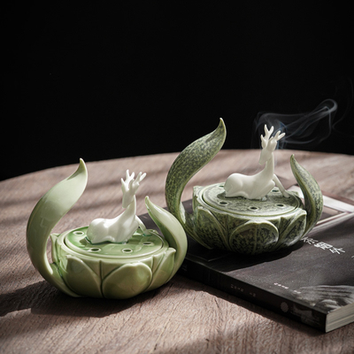 Arti e mestieri decorativi Ornamenti Zhaocai Xiaolu Piatto stufa per incenso per clubhouse