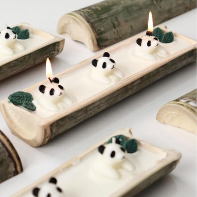 Candela di bambù personalizzata Buonanotte Aromaterapia Panda per ospiti di hotel e resort